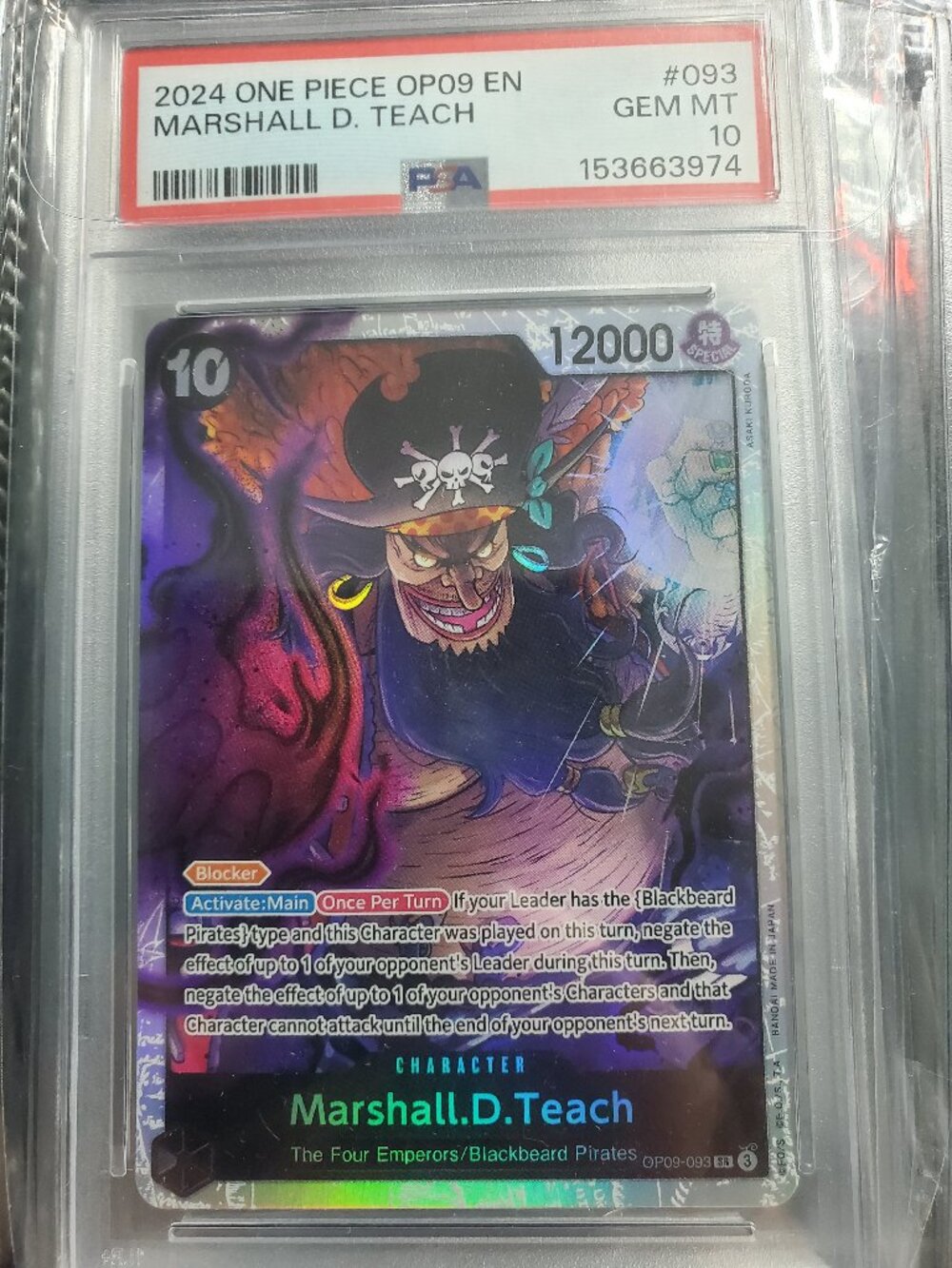 Share One Piece 2024 Marshall D. Teach OP09-093 Holo SR PSA 10 English